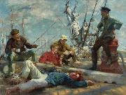 Henry Scott Tuke The midday rest sailors yarning Spain oil painting artist